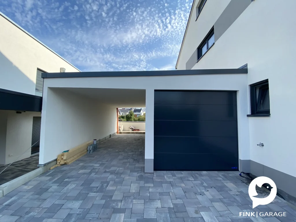 Einzelgarage mit Carport als Fertiggarage als Holzständerbauweise in Erfurt